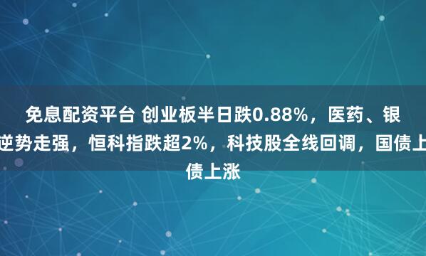 免息配资平台 创业板半日跌0.88%，医药、银行逆势走强，恒科指跌超2%，科技股全线回调，国债上涨