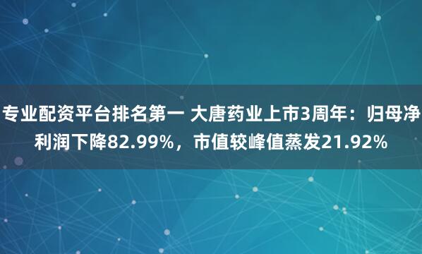 专业配资平台排名第一 大唐药业上市3周年：归母净利润下降82.99%，市值较峰值蒸发21.92%